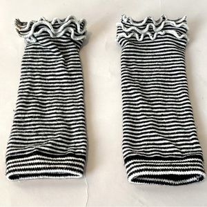 Baby Ruffled Black & White Striped Leg Warmers